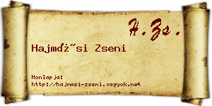 Hajmási Zseni névjegykártya